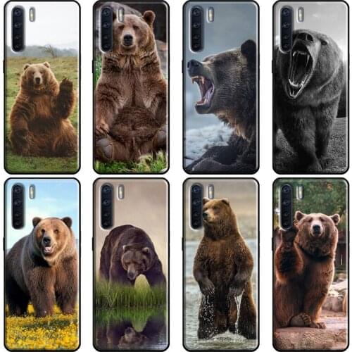 Brown Black Bear Cover For OPPO A5 A9 A31 A53 2020 A1K A5S A15 A52 A72 A83 A91 F5 F7 Reno 2 Z 4 Pro Case