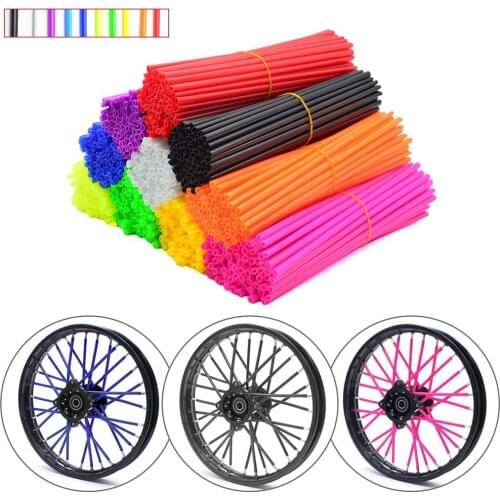 72Pcs/Pack Bike Wheel Spoke Protector 17cm Colorful Cycling Rims Skins Covers Road Bike Guard Wraps Kit Motorcycle Bike Guard