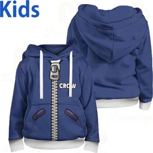 Shooting Star 3 To 14 Years Crow Kids Hoodies Shooter Game 3D Printed Sweatshirt Boys Girls Cartoon Jacket Tops Teen Clothes