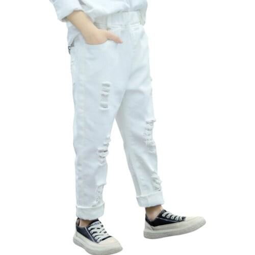 Jeans For Girls Hole Childrens Ripped Jeans For Girls Spring Autumn Jeans Kids Casual Style Childrens Jeans Clothes