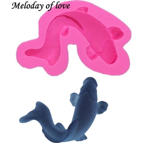 Fish Cake Decorating Tools Silicone Mold Fondant Mould Polymer Clay Candy Chocolate Moulds Gumpaste Sugarcraft DY0021