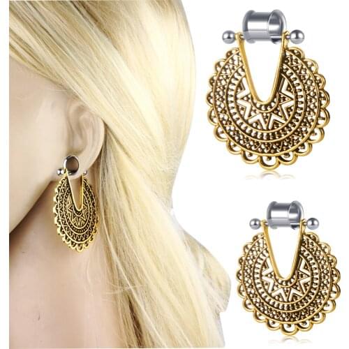 JUNLOWPY Ear Flesh Tunnels Stretchers Plugs 2Pcs Earring Expanders 4mm-25mm Stainless Steel Double Flared Body Jewelry Piercing