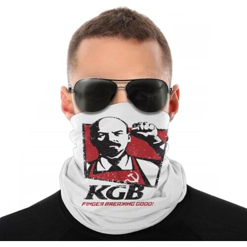 KGB Vladimir Lenin Ussr Russia Magic Scarf Neck Face Mask Halloween MASK Tubular Bandanas Polyester Headband Cycling Camping