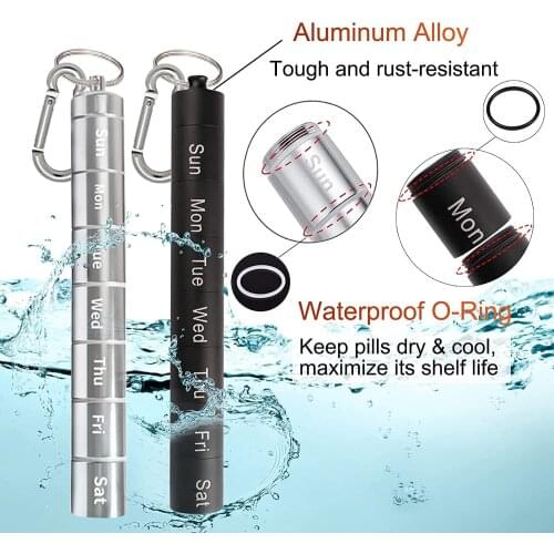Mini Portable Pill Case Aluminum Alloy Sealed Waterproof Pill Storage Box for Outdoor Travel Organizer Medicine Pill Dispenser