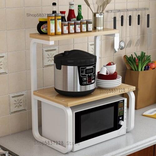 Microwave oven shelf kitchen shelf household multi-layer floor oven rack double-layer storage storage seasoning seasoning rack
