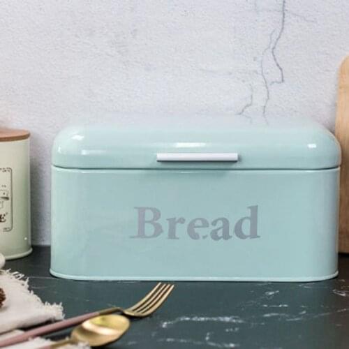 LBER Vintage Bread Box Cupboard Iron Snack Box Desktop Finishing Dust-Proof Storage Box Storage Bin Keeper Food Kitchen Shelf De
