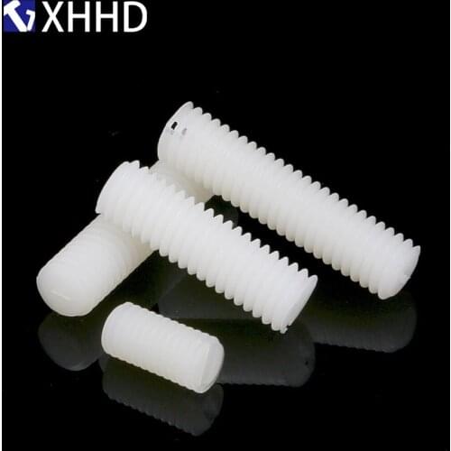 M8 White Metric Screw Plastic Metric Headless Screw Nylon Fixing Screw