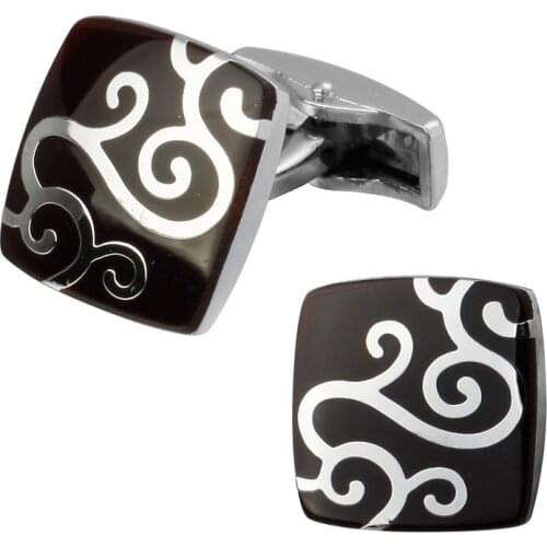 Mens shirts Cufflinks high-quality copper material silvery auspicious clouds pattern Cufflinks 5 pairs of packaging for sale