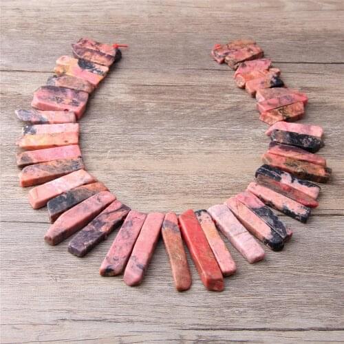 Natural pink Rhodochrosite stone stick point Beads Top Drilled Beads Pendants for Jewelry making handmade pink Graduated Crown
