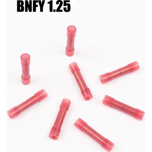 NEW 50PCS BNYF1.25 BNYF2 BNYF5.5 Nylon fully insulated joint in the middle Nylon tube type terminal Cold pressed terminals