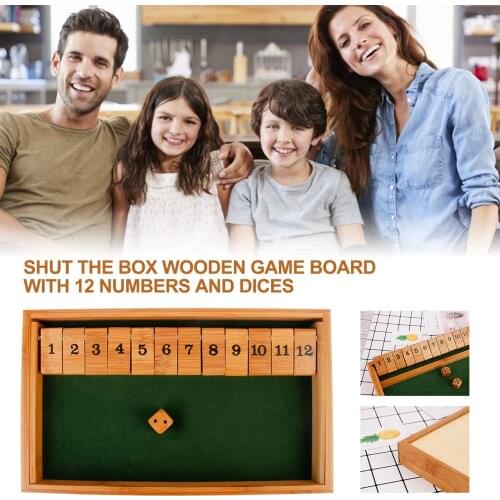 Novelty & Gag Four-sided Flop Game Digital Game Shut The Box Wooden Mathematic Traditional Pub Board Dice Game Family Fun Games
