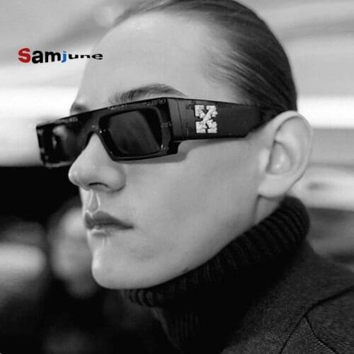 Samjune New X-print Sunglasses for Men and Women Small Square Glasses Punk Personality Fashion Vintage Eye Glasses Frames