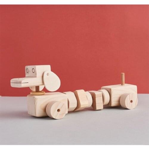 New animal Wooden Toys for Kids Rainbow Building Blocks Jenga Educational Birthday Preschool Teaching Gifts for Children