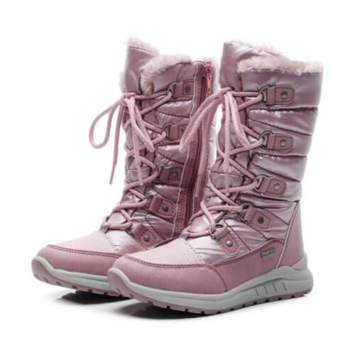 Girls shoes Pink Boots Kids snow boot winter warm Anti-Slippery winter Snow boots childrens shoes plus velvet Warming boots
