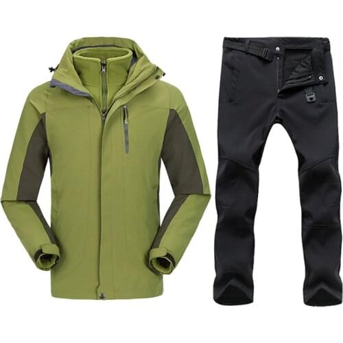 Plus Size Men Skiing Ski-wear Waterproof Hiking Outdoor jacket Snowboard jacket Ski suit men Large Size Snow jackets