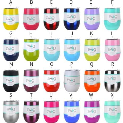 Christmas Gift Swig Cups 9oz Egg Shaped Cup 304 Stainless Steel Tumber Mug with Lid Wine Beer Cup Vacuum Thermos Rose Gold