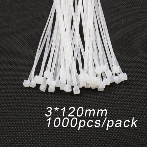 Self-locking plastic nylon thread trimmer ring winding zipper tie white