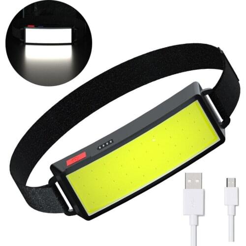 Strong Power COB LED Headlight USB Rechargeable Headlamp Portable Torch Waterproof Head Lamp Built-in Battery Head Light