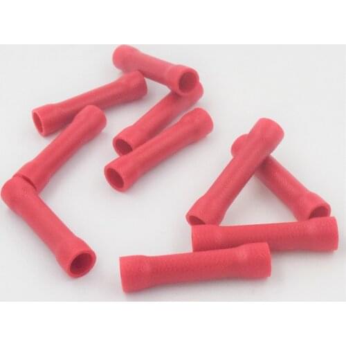 Full Insulating Wire Connector wire connector Butt Connectors Crimp Electrical Wire Splice Terminal 100PCS/Pack BV1.25