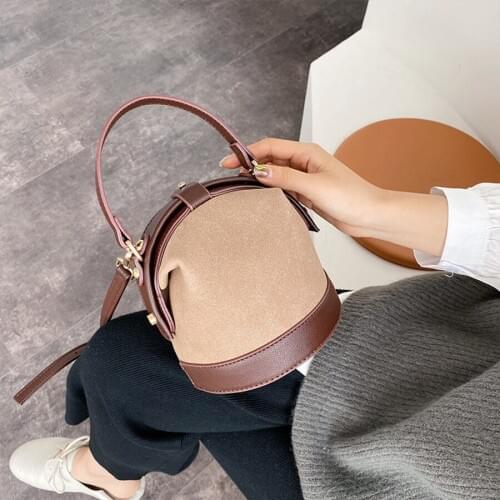 Vintage Women Mini Handbag Korean Style Fashion Girl Shoulder Bag Stitching Casual Ladies Cross Body Bag