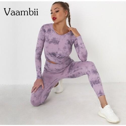 Womens Tie Dye Clothing Sets Seamless Gym Workout Clothes Female Xl Leggings Fitness Set Crop Top Tracksuit Sport Outfit