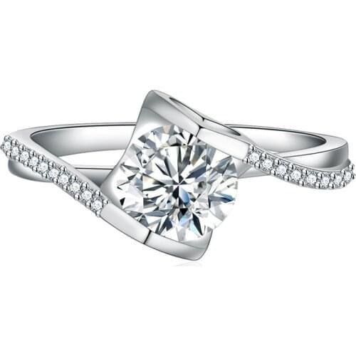 Romentic Heart Diamont Rings for Women Silver S925 Trendy Simple Wedding Fine Jewelry Gifts 4-10 Size Rings with Box