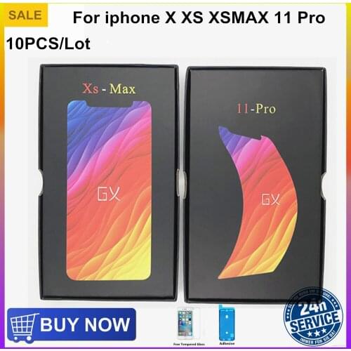 10pcs 100% Real GX OLED LCD Pantalla Display For iphone X XS LCD Display Touch Screen Digitizer Assembly For iPhone XSMAX 11 Pro