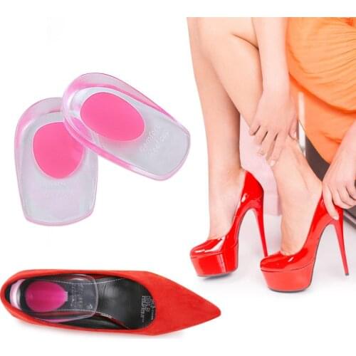 1Pair PU Heel Cup Pad Support Prevent Foot Pain Shock-Absorbing Insole Gel Silicone Plantar Fasciitis Relieves Massager Cushion