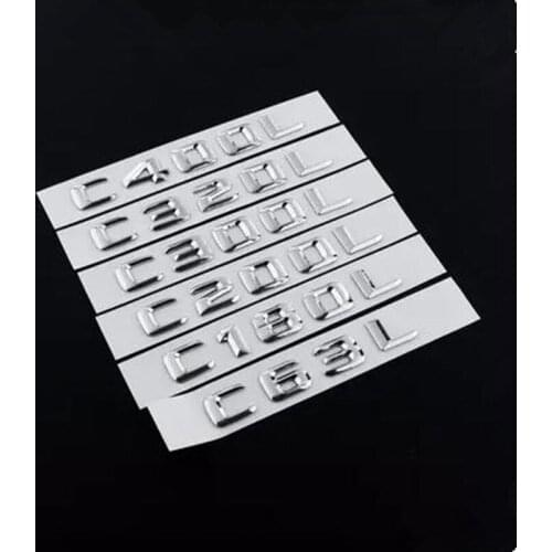 1PCS 3D Abs Emblem C63 C400L C200 C180L for Mercedes AMG 4MATIC Trunk Rear Letters Word Badge Car Styling