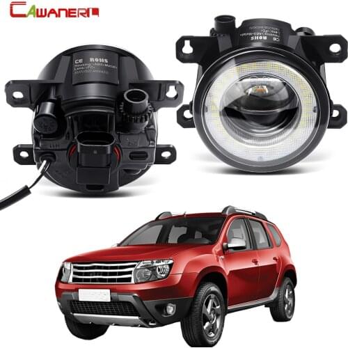 2 X Car Front Bumper Fog Light Assembly LED Angel Eye DRL Daytime Running Light 30W 12V For Renault Duster 2012 2013 2014 2015
