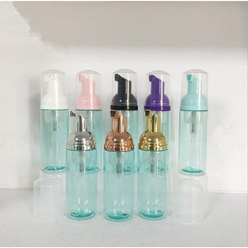 24pcs/lot 2OZ 60ml Green Portable Foam Bottle Empty Pump Clear Bottle Lotion shampoo Dispenser Hot koop Refillable Bottles
