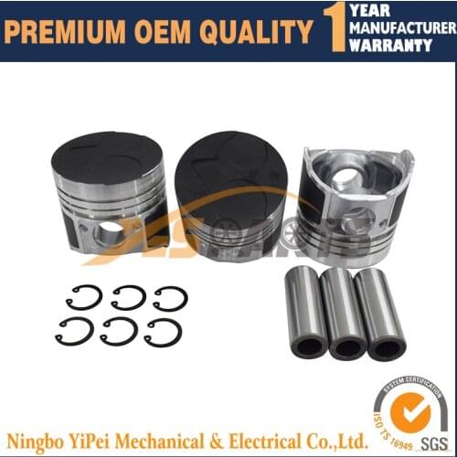 3 set Piston Kit STD For Kubota D905