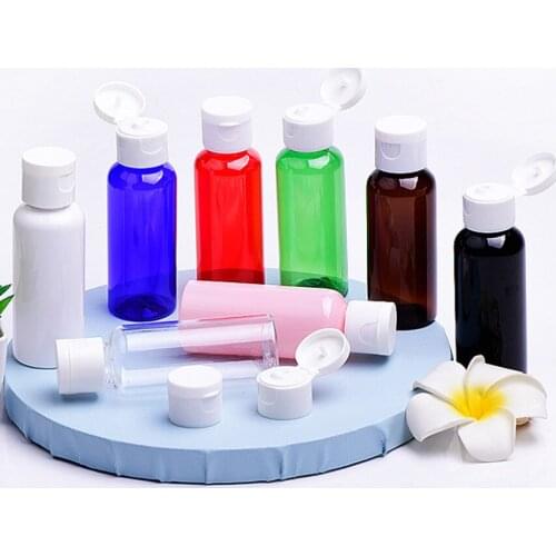 500pcs 50ml PET bottle with plastic disc lid,essential oil/liquid/moisturizer/facial water container