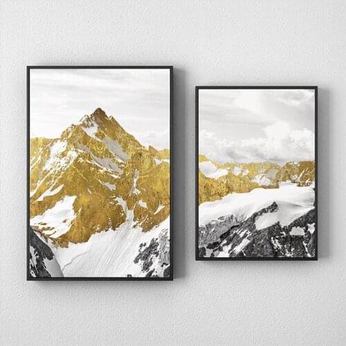 5D DIY Diamond Painting Golden Snow Mountain Golden Mountain Diamond Mosaic Embroidery Nordic Poster Cross Stitch Home Decor