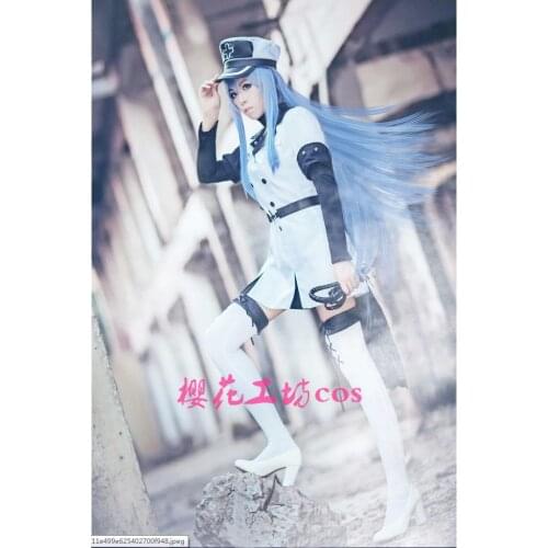 Akame ga KILL! Akame ga membunuh! Esdeath Cosplay costume set dress+hat+scarf