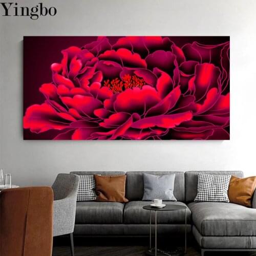 Full Square Round Drill 5D DIY Diamond Painting Large Size New “ Red Peony Blossoms Fortune” Embroidery Cross Stitch home decor