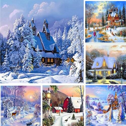 Diamond Embroidery needlework diy Diamond painting Cross Stitch Kits snow mountain full diamond mosaic Room wedding decoration