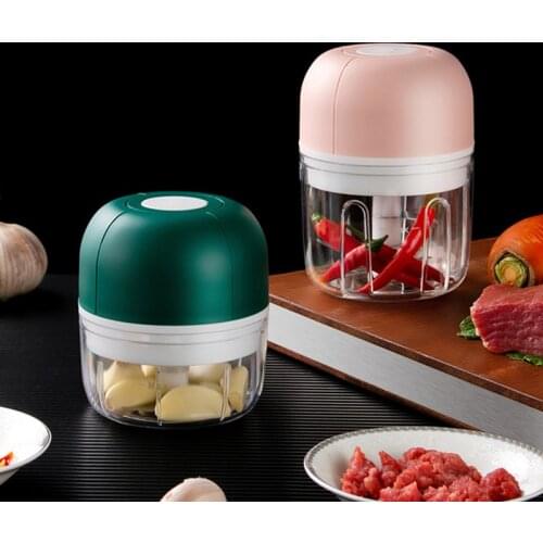 Wireless Electric Garlic Press Household Portable Meshed Garlic Device Mini Meat Grinder Baby Complementary Food Chopper Gadget