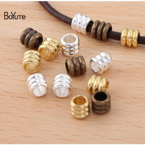BoYuTe (100 Pieces/Lot) 5*5MM 4MM Hole Tube Beads Factory Direct Sale DIY Metal Brass Beads for Jewelry Making
