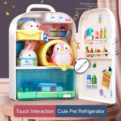 Electronic Pet Penguin Refrigerator Cute Children Toys Penguin Pets Penguin Nurturing House Parent-Child Game Gift for Baby Girl