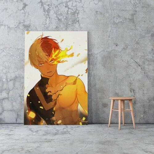 Shoto Todoroki My Hero Academia BNHA Framed Wooden Frame Canvas poster Painting wall Art decor room Study Home Decoration Prints