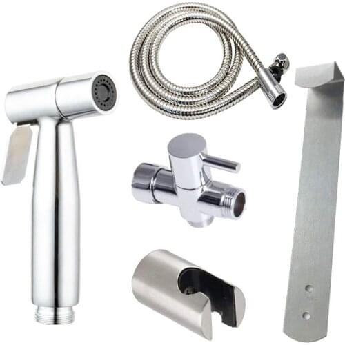Bidet Sprayer Set with T-Adapter Valve Hose and Bracket Holder Toilet Attachment