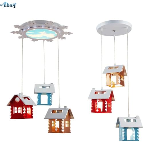 Creative Warmth Pandent Lights Colorful Cottage Princess Lamp for Childrens Room Kindergarten Restaurant Bedroom Light Fixtures