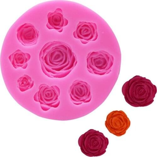 Kitchen Mold 9 Rose Flower Silicone Mold Cake Chocolate Decoration Mould