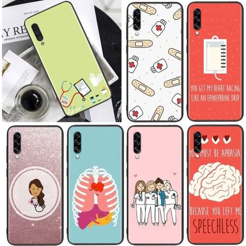 Nurse Medical for Samsung Galaxy A90 A80 A70 A60 A50 A40 M30 A20E A2Core A10S A10E Soft Black Phone Case