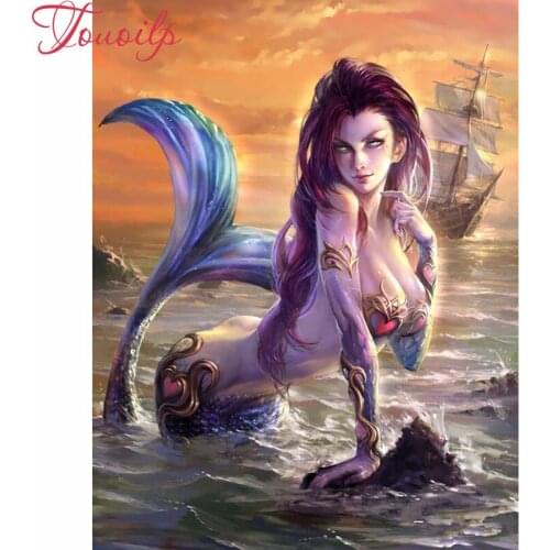 Newest 5D DIY Diamond Painting "Mermaid" Embroidery Full Square Diamond Cross Stitch Rhinestone Mosaic Painting Home Decor Gift