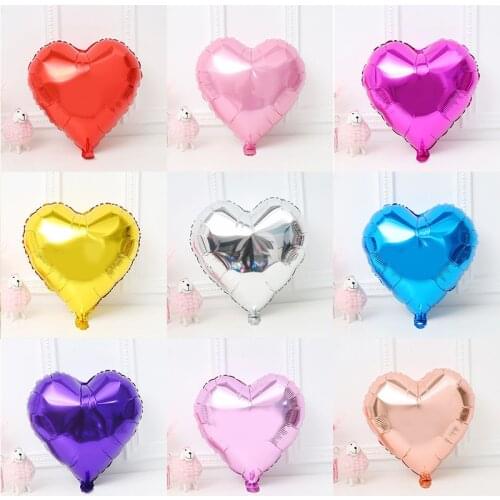 10pcs 5/10/18 Inch Helium Inflatable Ball Heart-shaped Wedding Party Aluminum Foil Birthday Balloon Decoration Toy