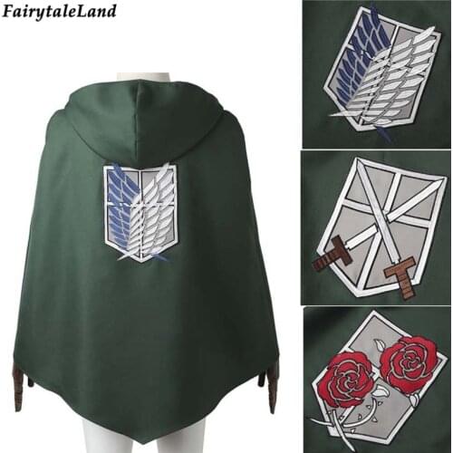 Halloween Carnival Attack on Titan Cosplay Cape Rival Shingeki no Kyojin Cloak Rivaille Mikasa Hoodie Costume Green Coat