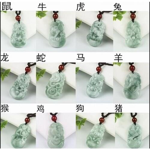 Natural goods jade Buddha zodiac pendant male rat ox tiger rabbit dragon snake horse sheep dog men and women