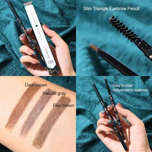 New Double-headed Eyebrow Pen Long-lasting Waterproof No Blooming Eyebrow Pencil With Brush Eye Brow Makeup Tool